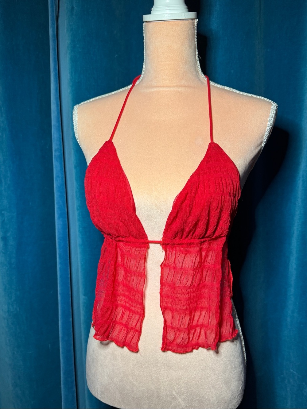 Red Halter Babydoll Top - Women